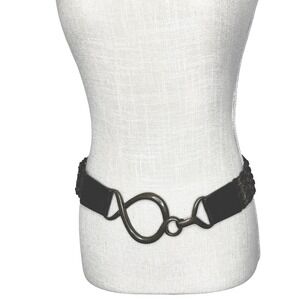 Suzi Roher Belt Chain and Stretch‎ Ribbon Brown